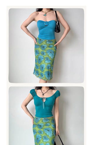 contrast sheath skirt