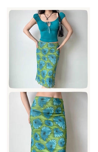 contrast sheath skirt