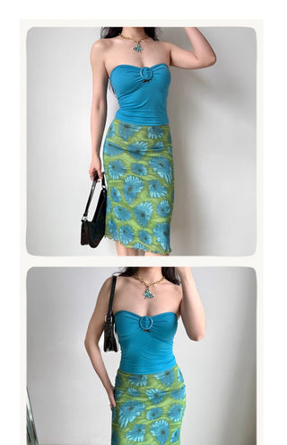 contrast sheath skirt