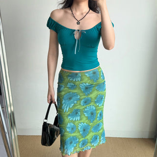 contrast sheath skirt