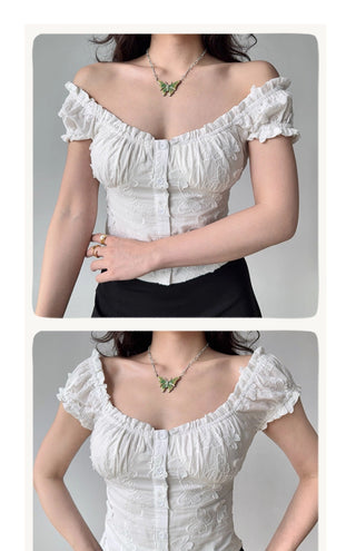 puff embroidered shirt
