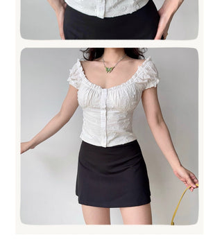 puff embroidered shirt