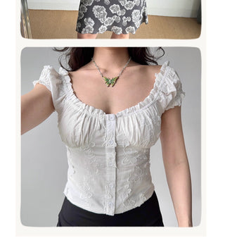 puff embroidered shirt