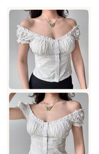 puff embroidered shirt