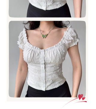 puff embroidered shirt