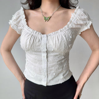 puff embroidered shirt