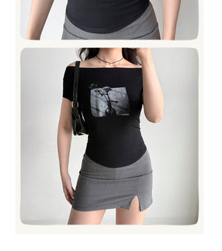 black print Top