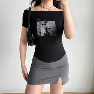 black print Top
