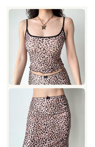 leopard skirt set