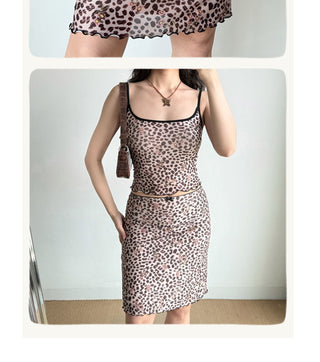 leopard skirt set