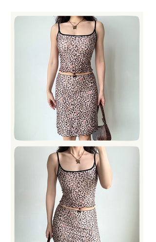 leopard skirt set