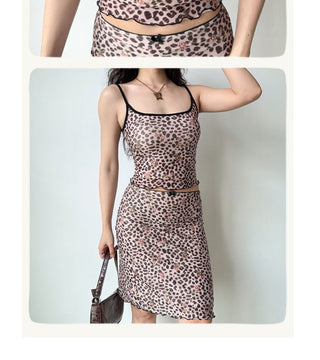 leopard skirt set