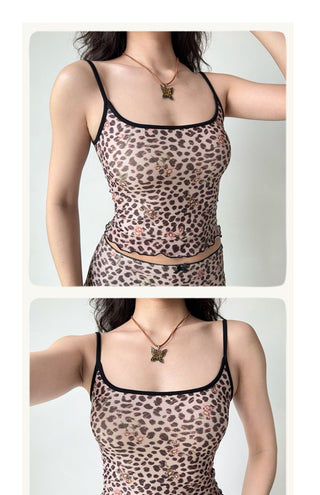 leopard skirt set