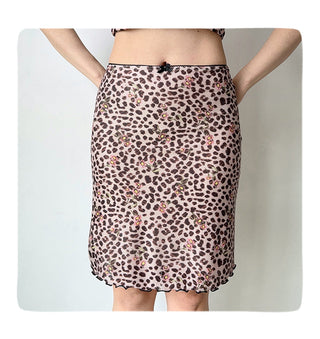 leopard skirt set