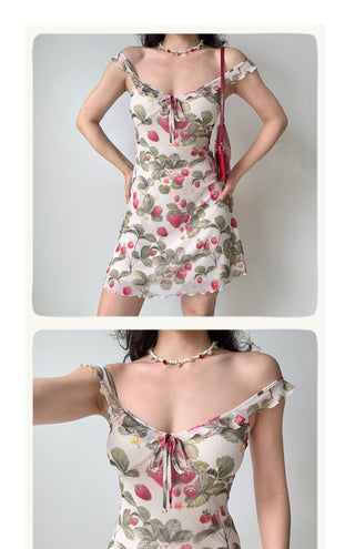 strawberry suspender skirt