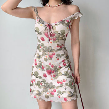 strawberry suspender skirt