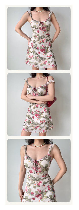 strawberry suspender skirt