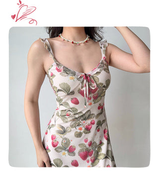 strawberry suspender skirt