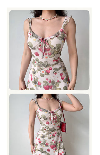 strawberry suspender skirt