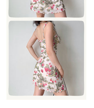 strawberry suspender skirt