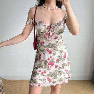 strawberry suspender skirt