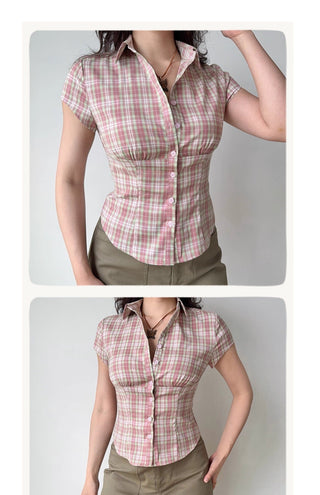 plaid slim shirt