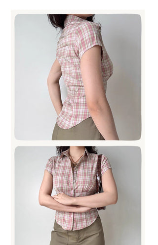 plaid slim shirt