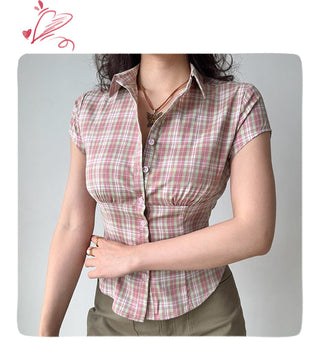 plaid slim shirt