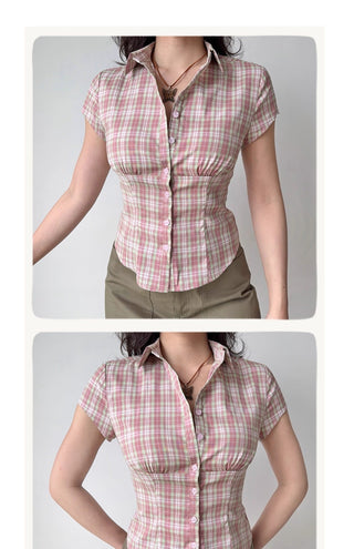 plaid slim shirt