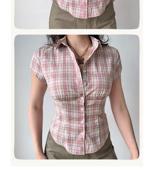 plaid slim shirt