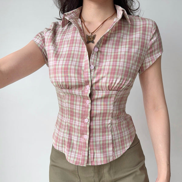 plaid slim shirt