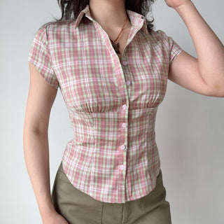plaid slim shirt