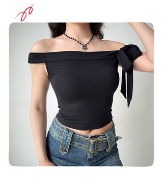 off-neck tied Top