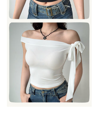 off-neck tied Top