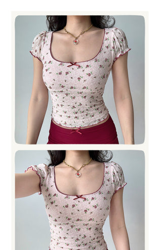 rose lace crop