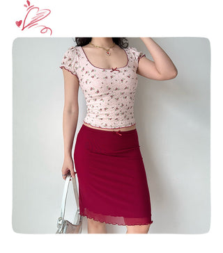 rose lace crop