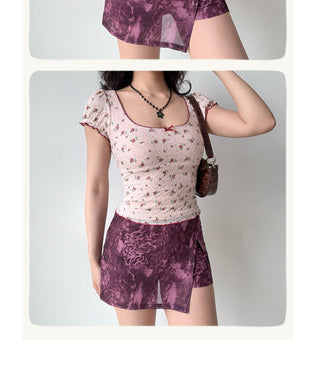 rose lace crop