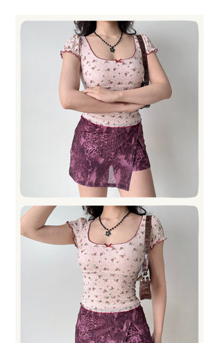 rose lace crop