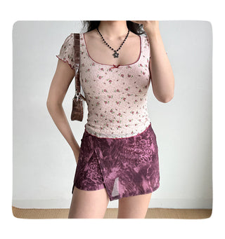 rose lace crop