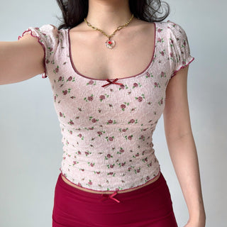 rose lace crop