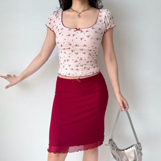 rose lace crop