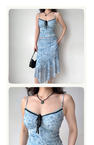blue suspender set