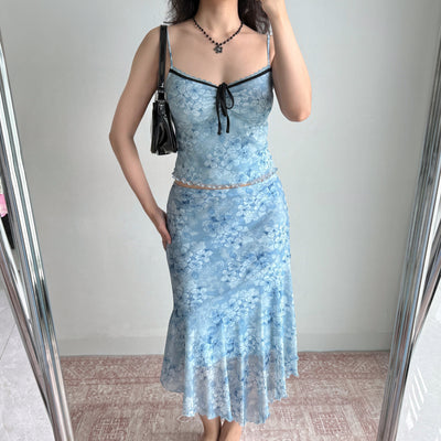 blue suspender set