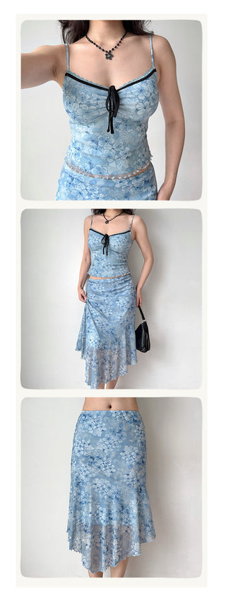 blue suspender set