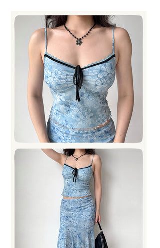 blue suspender set