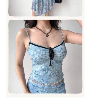 blue suspender set
