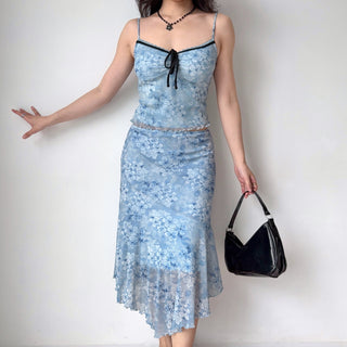 blue suspender set