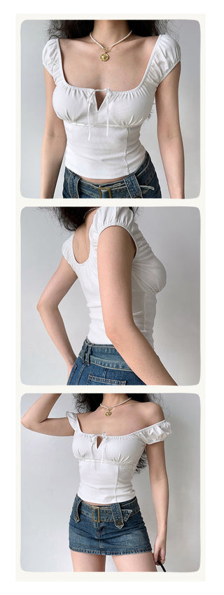 hollow square neck