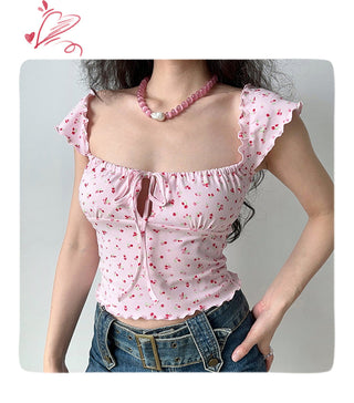 pink floral Top
