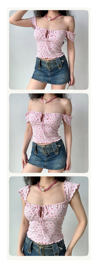 pink floral Top